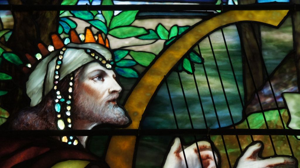 David Playing His Harp, Detail